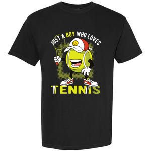 Just A Boy Who Loves Tennis Garment-Dyed Heavyweight T-Shirt