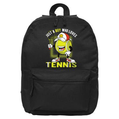 Just A Boy Who Loves Tennis 16 in Basic Backpack