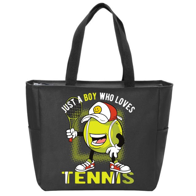 Just A Boy Who Loves Tennis Zip Tote Bag