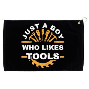 Just A Boy Who Likes Tools Grommeted Golf Towel