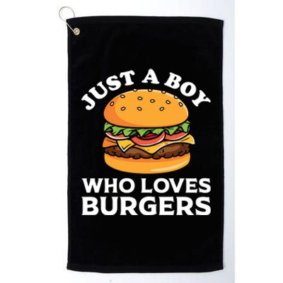 Just A Boy Who Loves Burger Cool Burger Gift Burger Boy Graphic Plus Size Shirt Platinum Collection Golf Towel