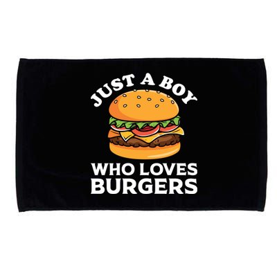 Just A Boy Who Loves Burger Cool Burger Gift Burger Boy Graphic Plus Size Shirt Microfiber Hand Towel