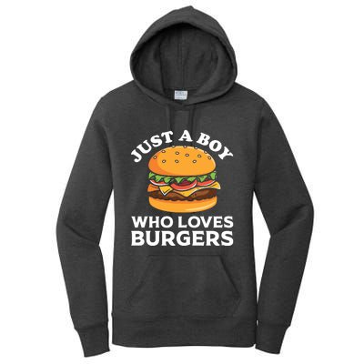 Just A Boy Who Loves Burger Cool Burger Gift Burger Boy Graphic Plus Size Shirt Women's Pullover Hoodie