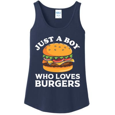 Just A Boy Who Loves Burger Cool Burger Gift Burger Boy Graphic Plus Size Shirt Ladies Essential Tank