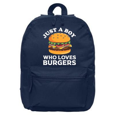 Just A Boy Who Loves Burger Cool Burger Gift Burger Boy Graphic Plus Size Shirt 16 in Basic Backpack