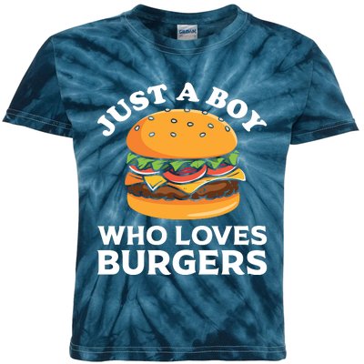 Just A Boy Who Loves Burger Cool Burger Gift Burger Boy Graphic Plus Size Shirt Kids Tie-Dye T-Shirt