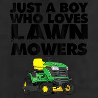 Just A Boy Who Loves Lawn Mowers 7 Panel Mesh Trucker Snapback Hat