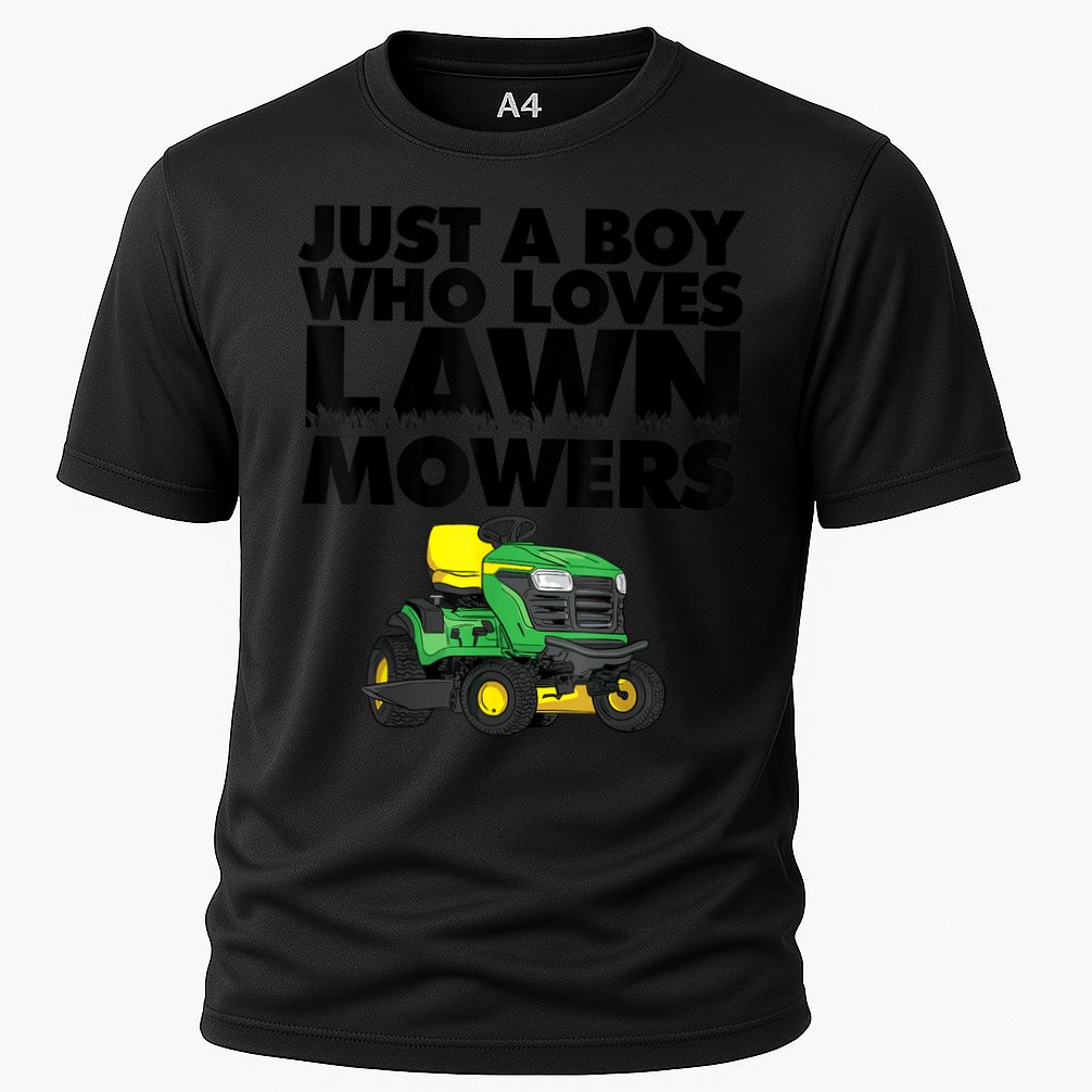 Just A Boy Who Loves Lawn Mowers Cooling Performance Crew T-Shirt