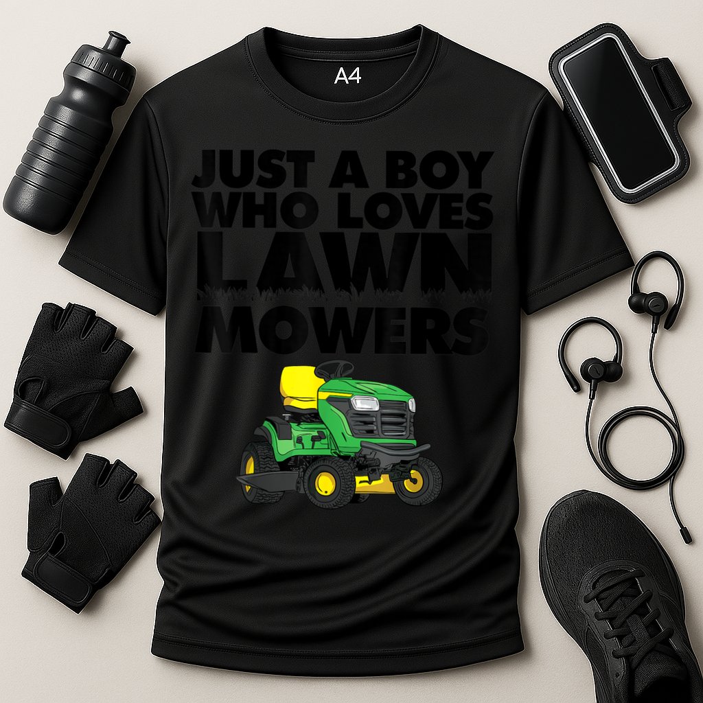 Just A Boy Who Loves Lawn Mowers Cooling Performance Crew T-Shirt