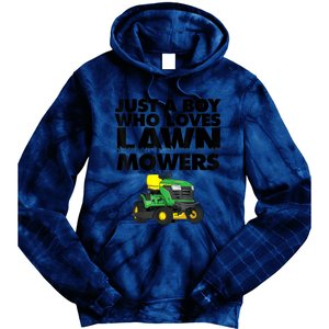 Just A Boy Who Loves Lawn Mowers Tie Dye Hoodie