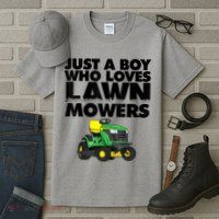 Just A Boy Who Loves Lawn Mowers Tall T-Shirt