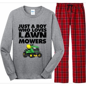 Just A Boy Who Loves Lawn Mowers Long Sleeve Pajama Set