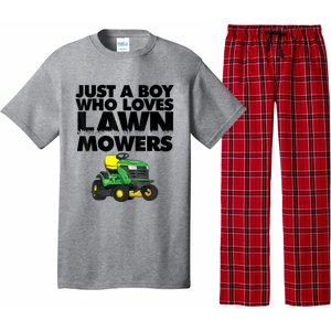 Just A Boy Who Loves Lawn Mowers Pajama Set