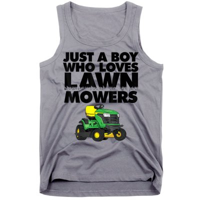 Just A Boy Who Loves Lawn Mowers Tank Top