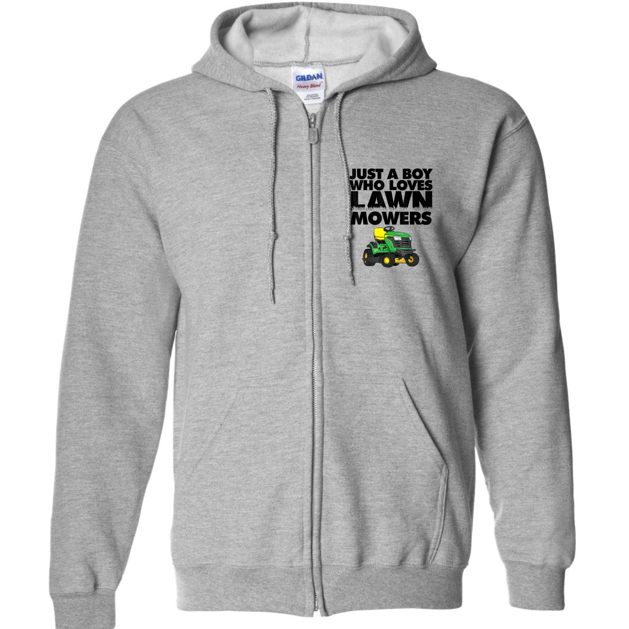 Just A Boy Who Loves Lawn Mowers Full Zip Hoodie