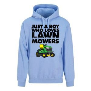 Just A Boy Who Loves Lawn Mowers Unisex Surf Hoodie