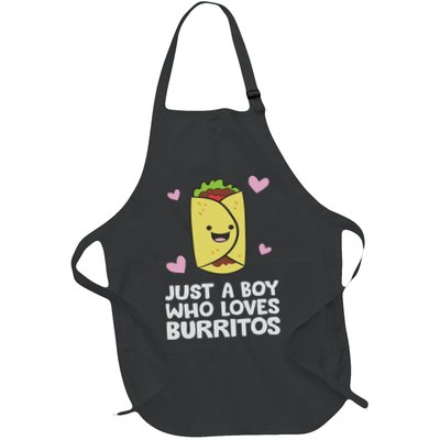 Just A Boy Who Loves Burritos Full-Length Apron With Pockets