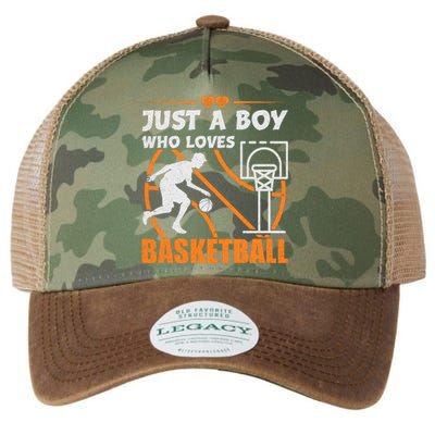 Just A Boy Who Loves Basketball For Boys Legacy Tie Dye Trucker Hat