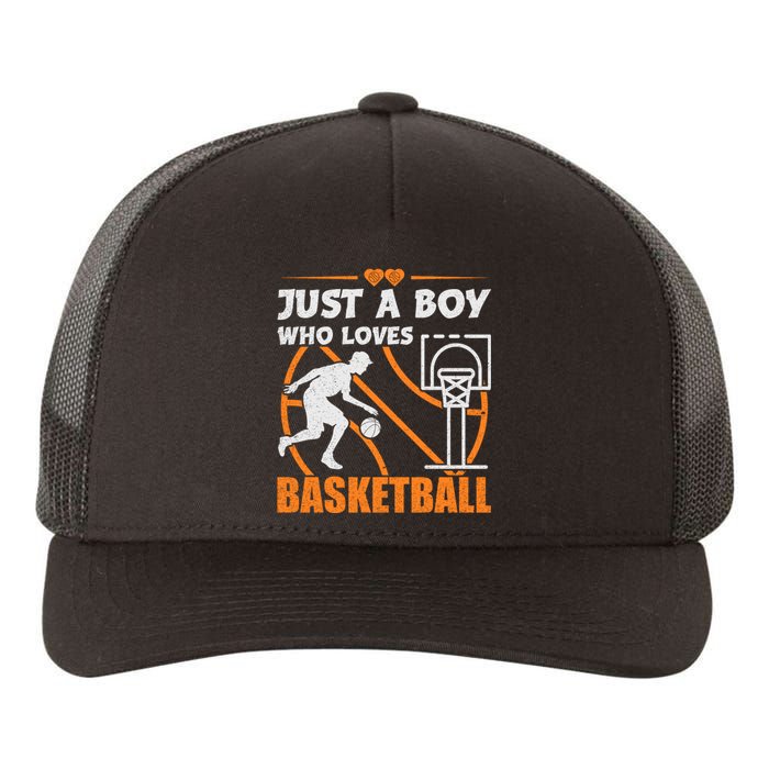 Just A Boy Who Loves Basketball For Boys Yupoong Adult 5-Panel Trucker Hat