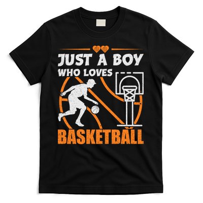 Just A Boy Who Loves Basketball For Boys T-Shirt