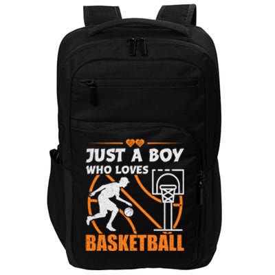 Just A Boy Who Loves Basketball For Boys Impact Tech Backpack