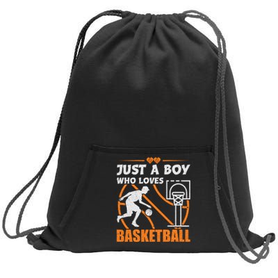 Just A Boy Who Loves Basketball For Boys Sweatshirt Cinch Pack Bag