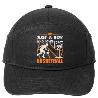 Just A Boy Who Loves Basketball For Boys 7-Panel Snapback Hat