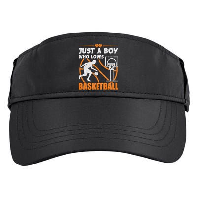 Just A Boy Who Loves Basketball For Boys Adult Drive Performance Visor