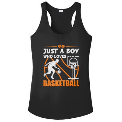 Just A Boy Who Loves Basketball For Boys Ladies PosiCharge Competitor Racerback Tank