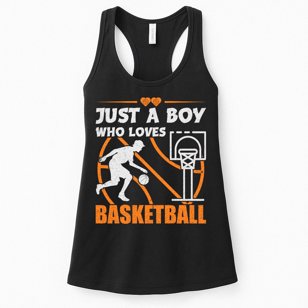 Just A Boy Who Loves Basketball For Boys Womens Tank Top