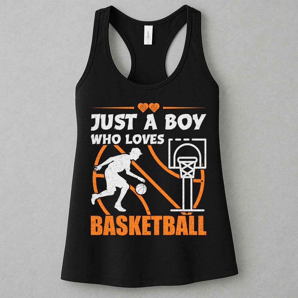 Just A Boy Who Loves Basketball For Boys Womens Tank Top