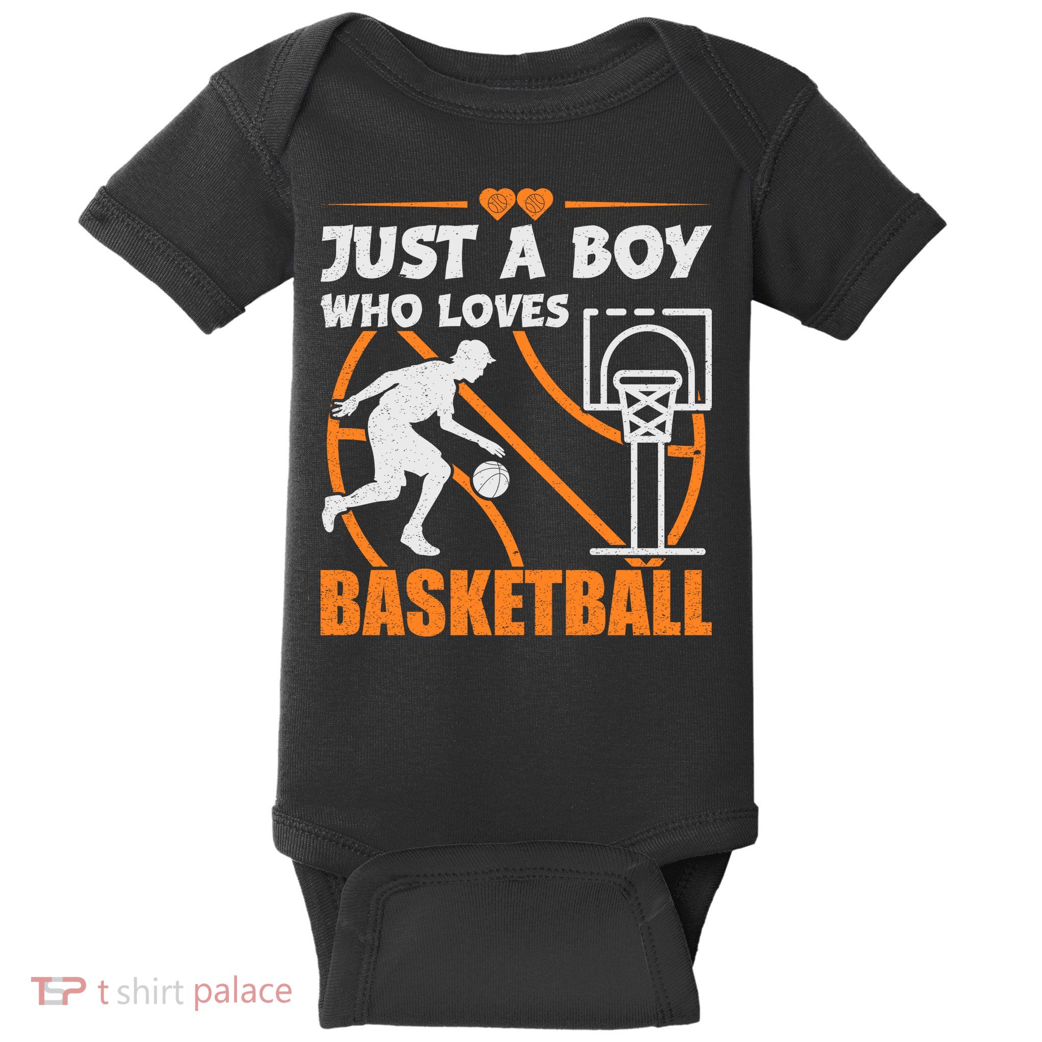 Just A Boy Who Loves Basketball For Boys Baby Bodysuit
