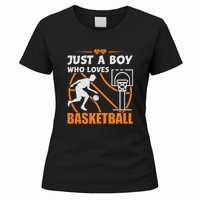 Just A Boy Who Loves Basketball For Boys Women's T-Shirt