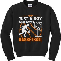 Just A Boy Who Loves Basketball For Boys Kids Sweatshirt