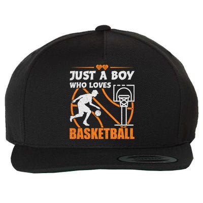 Just A Boy Who Loves Basketball For Boys Wool Snapback Cap