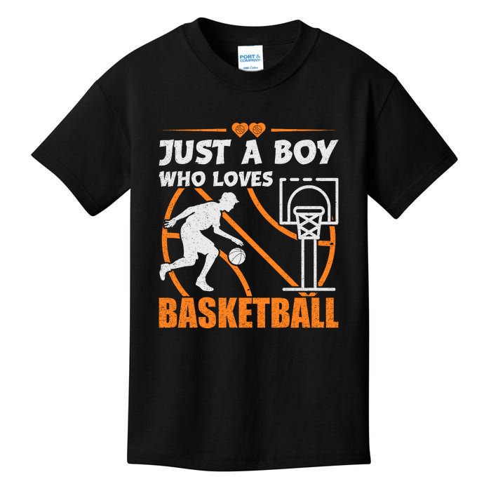 Just A Boy Who Loves Basketball For Boys Kids T-Shirt