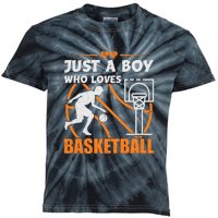 Just A Boy Who Loves Basketball For Boys Kids Tie-Dye T-Shirt