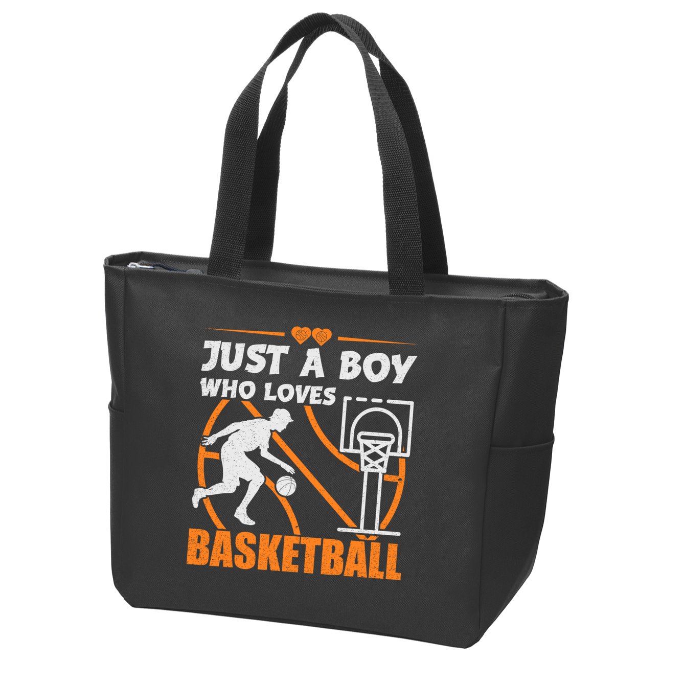 Just A Boy Who Loves Basketball For Boys Zip Tote Bag