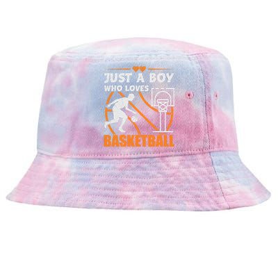 Just A Boy Who Loves Basketball For Boys Tie-Dyed Bucket Hat