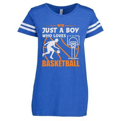 Just A Boy Who Loves Basketball For Boys Enza Ladies Jersey Football T-Shirt