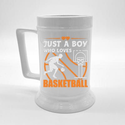 Just A Boy Who Loves Basketball For Boys Beer Stein