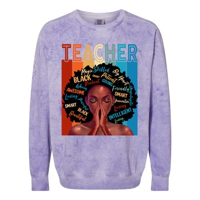 Juneteenth Afro Black History Month African American Teacher Gift Colorblast Crewneck Sweatshirt