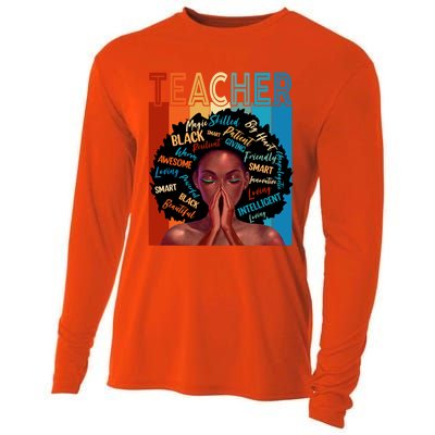 Juneteenth Afro Black History Month African American Teacher Gift Cooling Performance Long Sleeve Crew