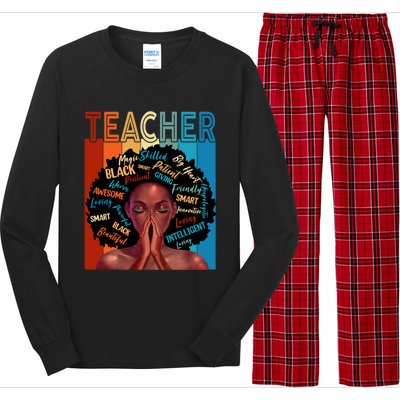 Juneteenth Afro Black History Month African American Teacher Gift Long Sleeve Pajama Set