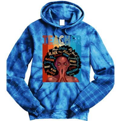 Juneteenth Afro Black History Month African American Teacher Gift Tie Dye Hoodie