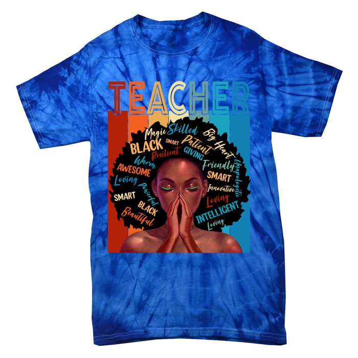 Juneteenth Afro Black History Month African American Teacher Gift Tie-Dye T-Shirt