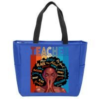 Juneteenth Afro Black History Month African American Teacher Gift Zip Tote Bag