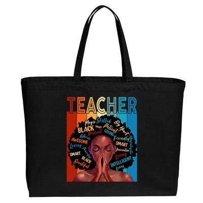 Juneteenth Afro Black History Month African American Teacher Gift Cotton Canvas Jumbo Tote