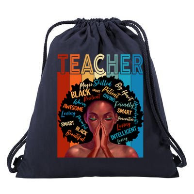 Juneteenth Afro Black History Month African American Teacher Gift Drawstring Bag