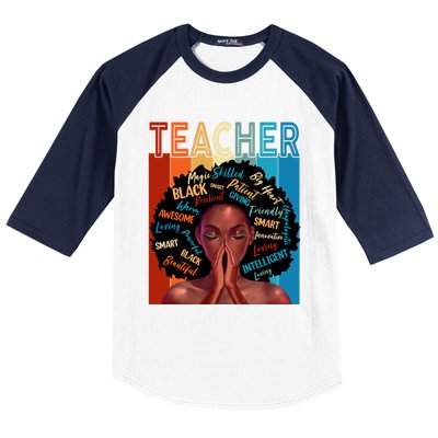 Juneteenth Afro Black History Month African American Teacher Gift Baseball Sleeve Shirt